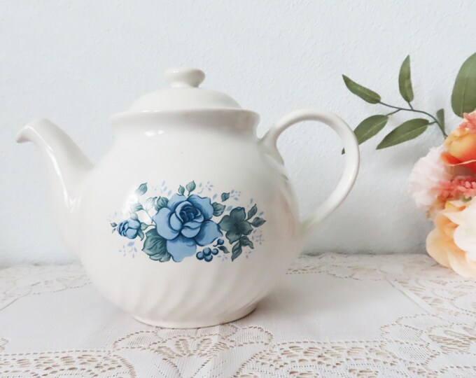 Vintage Corelle Coordinates Blue Velvet/blue Rose Teapot Etsy