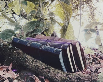 6x4 Leather Journal, Handbound A6 Soft Wrap Cover, Leatherbound Book, Custom colours and blank or Lined printed pages