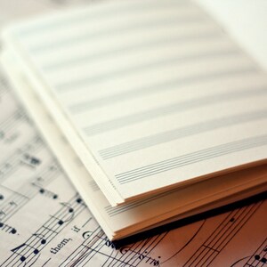 Musicians Stave Leather Journal Handbound Songwriting Manuscript Book Music Score Staff Paper 6 x 4 Custom A6 image 2