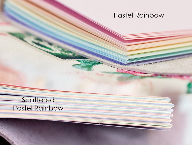 Rainbow Journal A7 Handbound Leather Wrap Blank or Lined Book 4 x 3 Custom Pastel Multi Colour Pages bridesmaid gift image 6