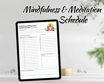 Editable Mindfulness and Meditation Schedule Planner, A4 Downloadable PDF to Enhance Your Routine, Self-Care Gift, Perfect Wellness Gift