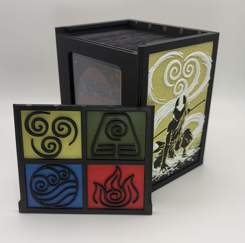 Avatar the Last Air Bender - Aang MTG Commander Deck Box with Magnetic Lid Color Themed