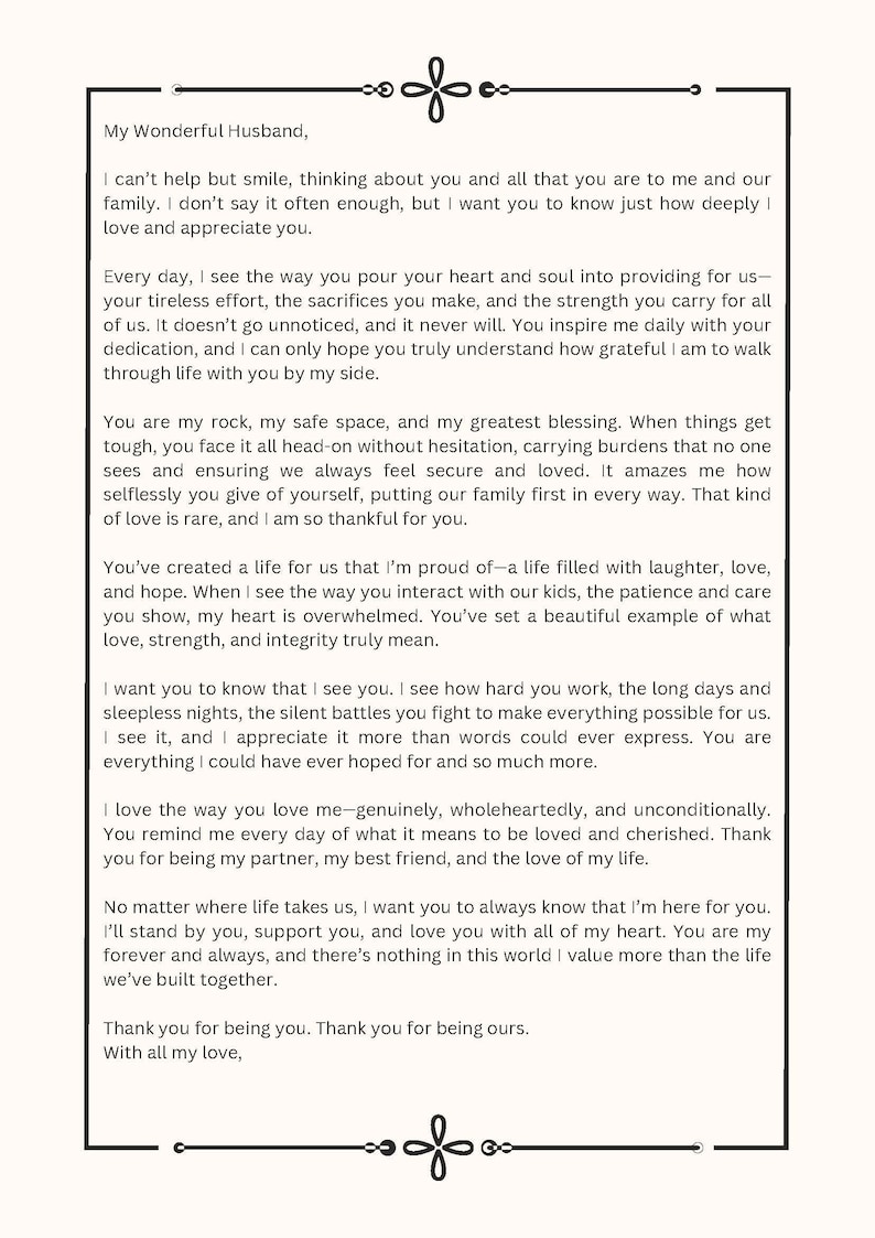 Love Letter to Husband - Etsy
