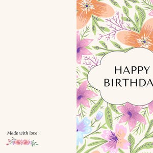 Cartão de aniversário floral