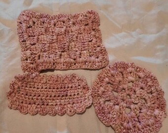 Dollhouse rug sets, handcrocheted rug sets, ready to ship