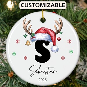 Custom Letter Name Ornament, 2025 Family Ornament, Custom Initial Ornament, Personalized Ornament Name, Family Christmas Ornament