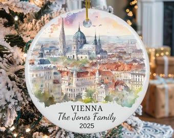 Personalized Vienna Christmas Ornament, Vienna Travel Souvenir Ornament, Personalized Vienna Christmas Ornament, Austria Gift Ornament