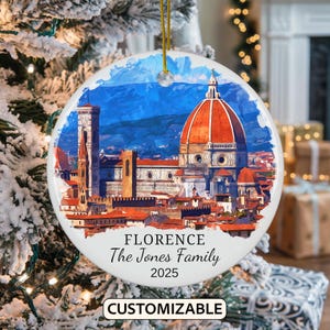 Personalized Florence Christmas Ornament, Florence Travel Souvenir Ornament, Personalized Florence Christmas Ornament, Italy