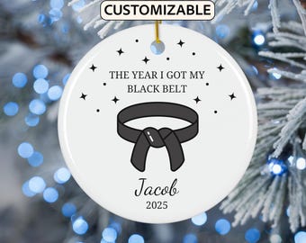 Personalized Karate Ornament, Custom Martial Art Gift, Taekwondo Belt Ornament, Black Belt Sports Gift, Karate Boy Gift, Taekwondo Girl Gift
