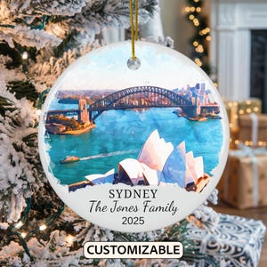 Personalized Sydney Christmas Ornament, Sydney Travel Souvenir Ornament, Personalized Australia Christmas Ornament, Australia Gift