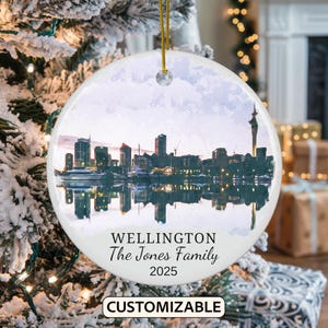 Personalized Wellington Christmas Ornament, Personalized New Zealand Christmas Ornament, Custom Wellington, New Zealand Gift Ornament