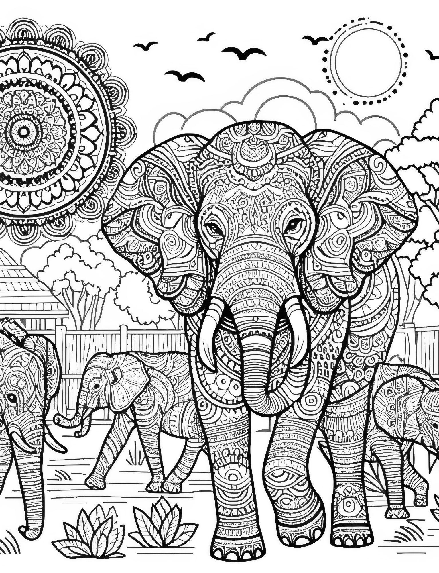 50 Zoo Animals Mandala Coloring Pages - Printable Wildlife Art for ...