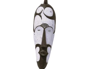 Luba African Tribal Mask - Handcarved Wood Wall Decor - Painted Sculpture Art