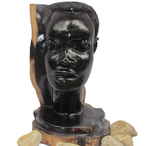Makonde Woman Statue – Hand-Carved Ebony Wood Sculpture from Tanzania – African Art Gift