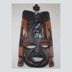 ビンテージ　タンザニアハンドメイド木製マスク　B Tanzania Masks - Etsy