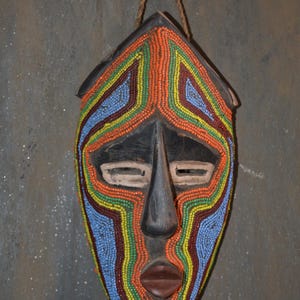 Authentic Bamileke Beaded Mask | Cameroon Grassfields | Tribal Art