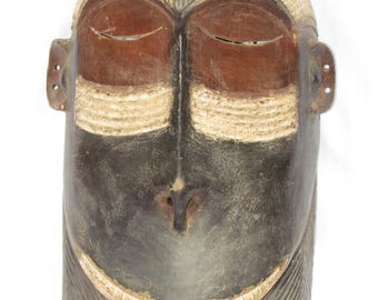 Vintage Lulua Tribe Mask DRC Congo Africa Original Wood Art
