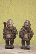 Pair of Bakongo Protector Figures – Vintage Nkisi Nkondi Power Statues – Tribal African Art product logo