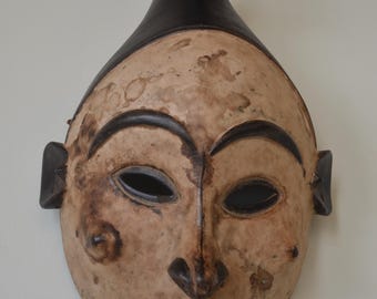 コンゴ フェンバ マスク – 23 インチ マタニティ スピリット ウォール デコレーション – コンゴ部族の木製マスク