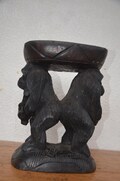 Hand-Carved Gorilla Stool – 15" Rwandan Wood Art – African Wildlife Decor product logo