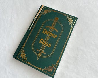 Throne of Glass Custom Book Rebind | Handmade Hardcover Binding with Foil Design, Special Edition Book, Gifts for Readers