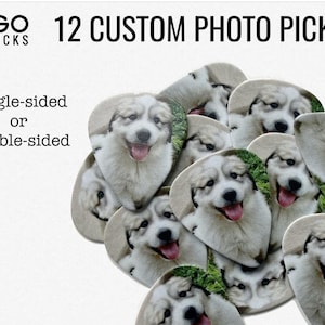 12 CUSTOM PHOTO PICKS  - Guitar picks with your favorite photo!
