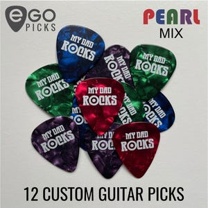 12 CUSTOM GUITAR PICKS - Celluloid - (Classic Pearl Mix)