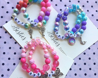 Create your own set, Best Friend bracelet, SET of 2, Friendship bracelet, bff bracelet, best friend jewelry, kids friendship bracelet.