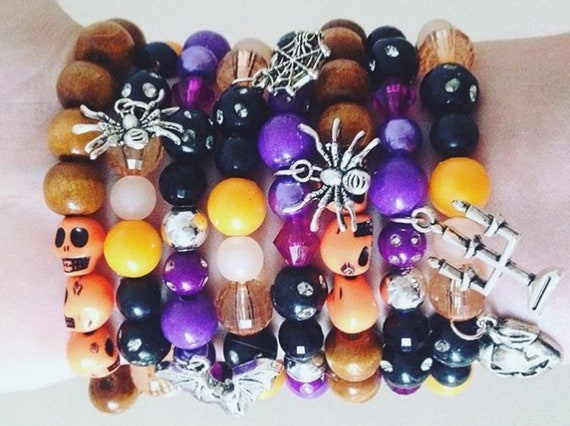 Halloween Sampler pack (SET of 5) surprise bracelets, kids bracelet, kids jewelry, halloween bracelet, halloween jewelry, sampler pack. Il_570xn
