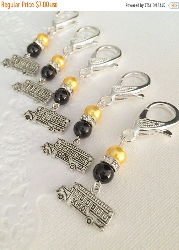 End of Year SALE School bus driver gift, keychain, clip. SET of TWO. Il_570xn