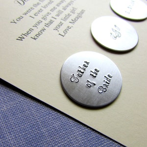 Father of the Bride gift, Golf ball markers. Set of THREE. Includes FREE personalized notecard, organza bag. image 1