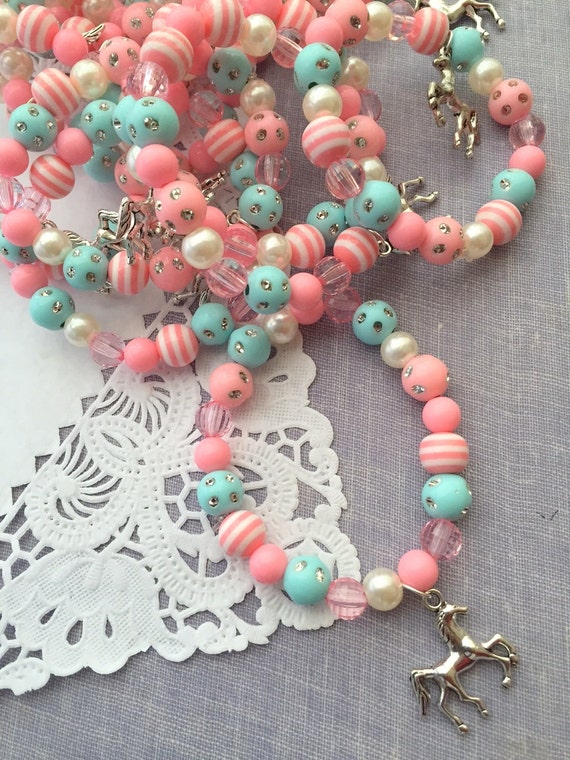 Set of TEN, Pony, Horse, party, children, birthday, party favor, bracelets, stretchy. Il_570xn