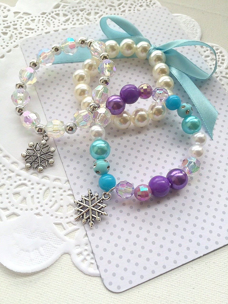 SET of TEN, Frozen Inspired Diy Beading Kit, Jewelry Making Kit, Kids  Bracelet Diy Kit, Bracelet Making Kit, Snowflake Bracelet. 