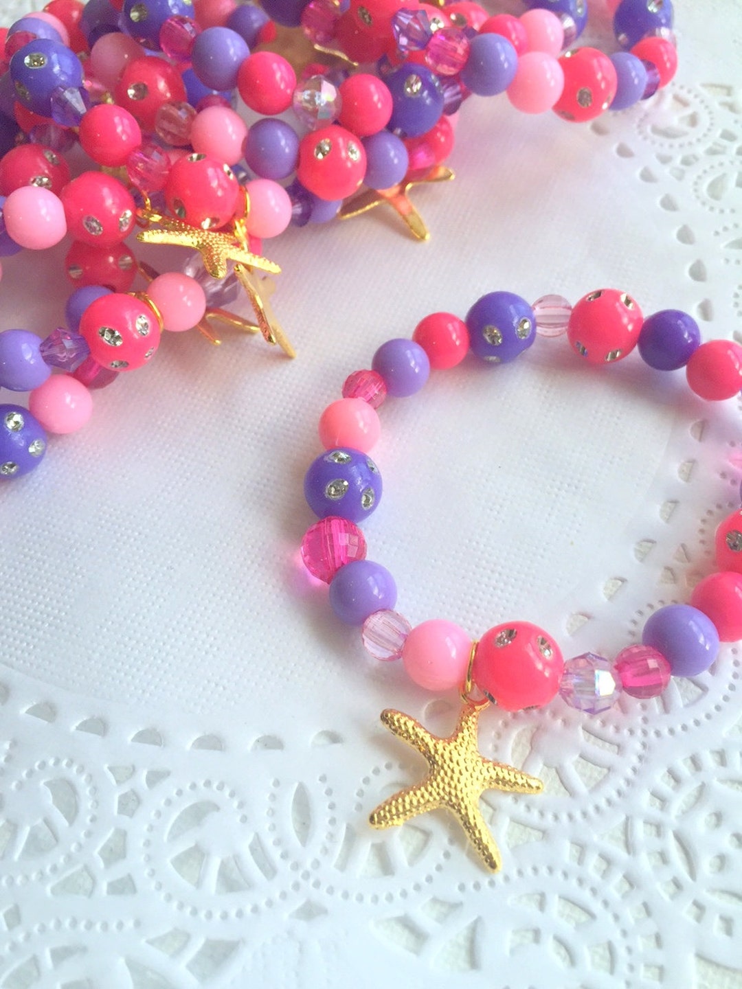 Kids Starfish Theme Charm Bracelet