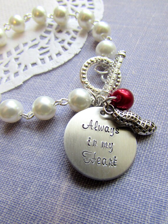 Always in my heart, peanut, birthstone color pearl, bracelet. Il_570xn