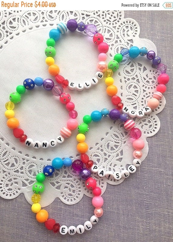 End of Year SALE Personalized bracelet, name bracelet, ONE bracelet, unique name bracelet, kids jewelry, kids bracelet, beaded, birthday par Il_570xn
