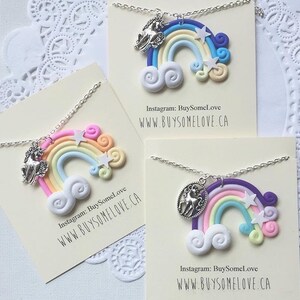 ONE (1) Unicorn necklace, rainbow necklace, unicorn jewelry, rainbow jewelry, rainbow birthday party, party favor.