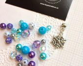 SET of TEN, Frozen inspired diy beading Kit, jewelry making kit, purple kids bracelet diy kit, bracelet making kit, snowflake bracelet. Il_170x135