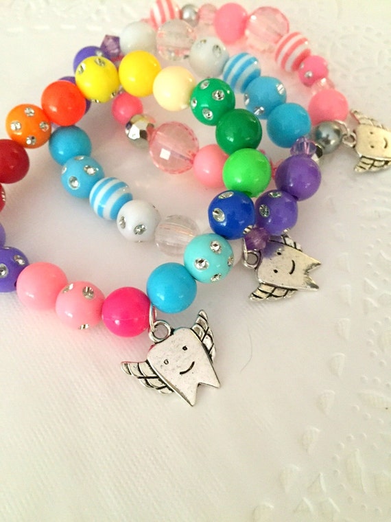 Toothfairy gift, set of THREE bracelets, tooth fairy, beaded. Il_570xn