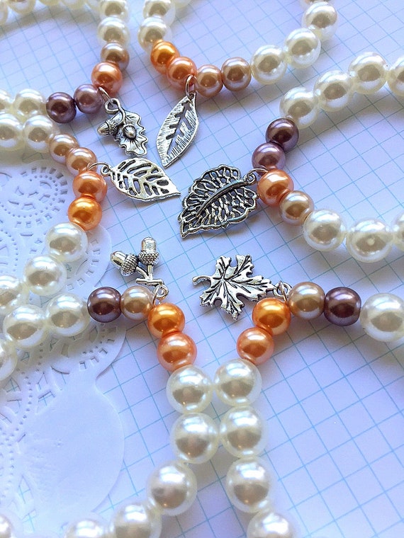 Autumn sampler pack (SET of 12), kids bracelet, kids jewelry, autumn leaves, autumn bracelet, autumn jewelry, mixed charms. Il_570xn