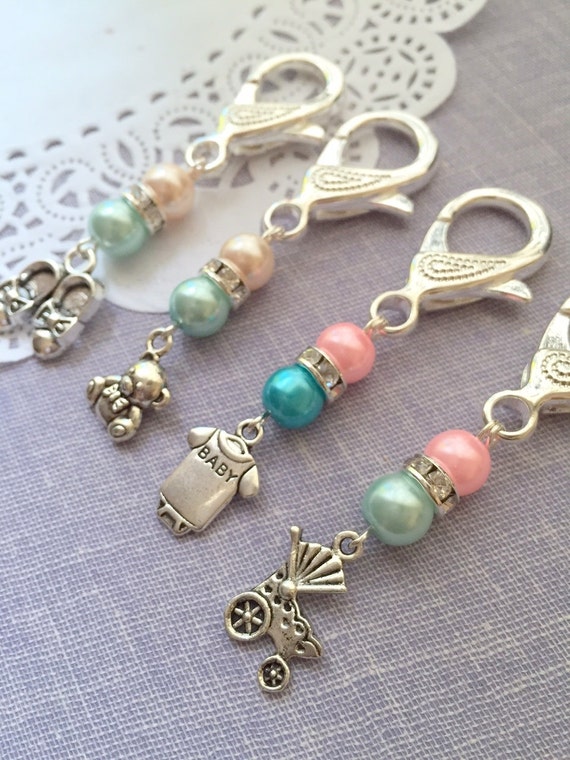 Baby Shower, baby event, party, favor. hey chain, zipperpull. SET of TEN. Choose color. Il_570xn