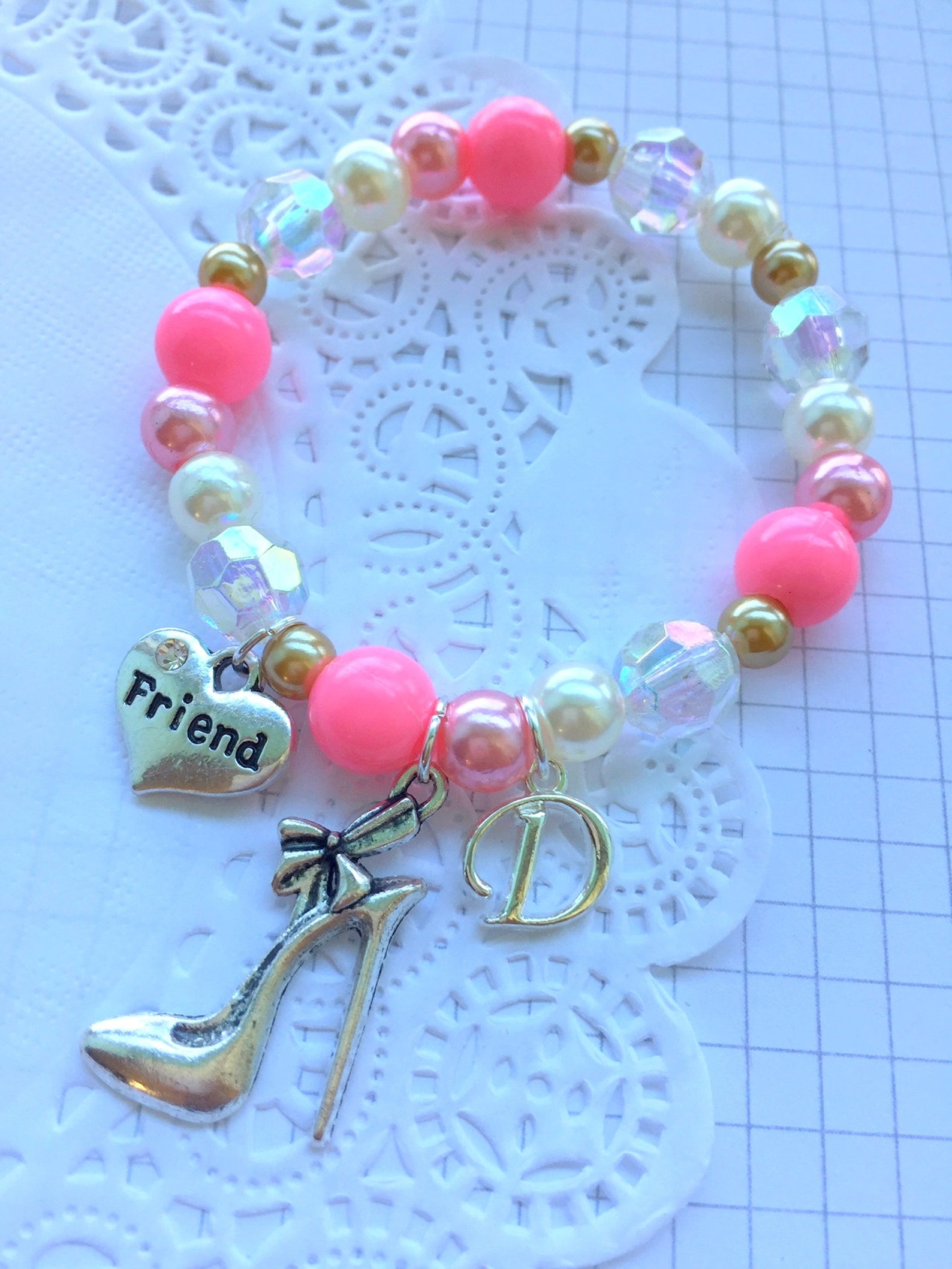 High Heel Shoe Bracelets Personalized Bracelets Friendship Etsy