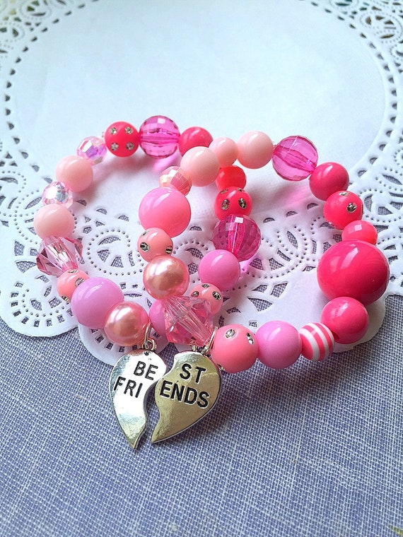 Bracelets Besties, rose ombre, bracelet best friends, meilleurs amis,  amitié, bracelet enfants. (un ensemble) bracelet