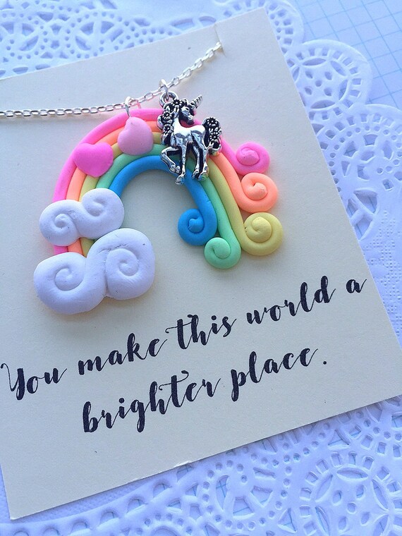 ONE (1) pastel Unicorn necklace, rainbow necklace, unicorn jewelry, rainbow jewelry, rainbow birthday party, party favor. Il_570xn