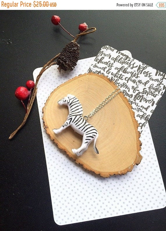 Pre Christmas Sale SET of FIVE, Zebra necklaces, WILD One birthday party, Zebra birthday party, Zebra jewelry, Animal necklace, Animal jewel Il_570xn