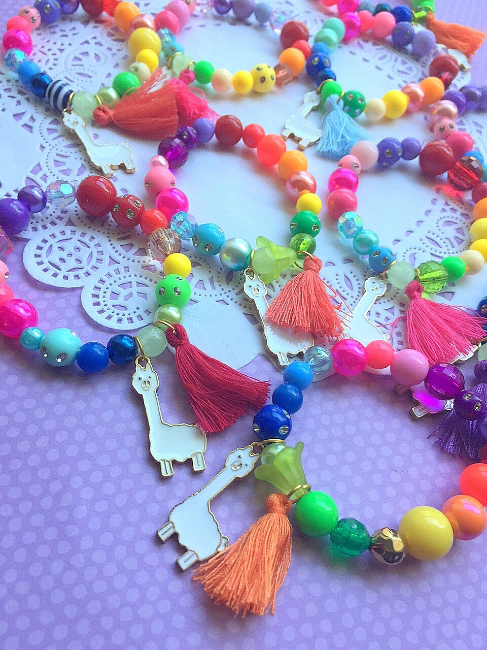 Llama bracelet llama jewelry llama drama kids party rainbow Etsy