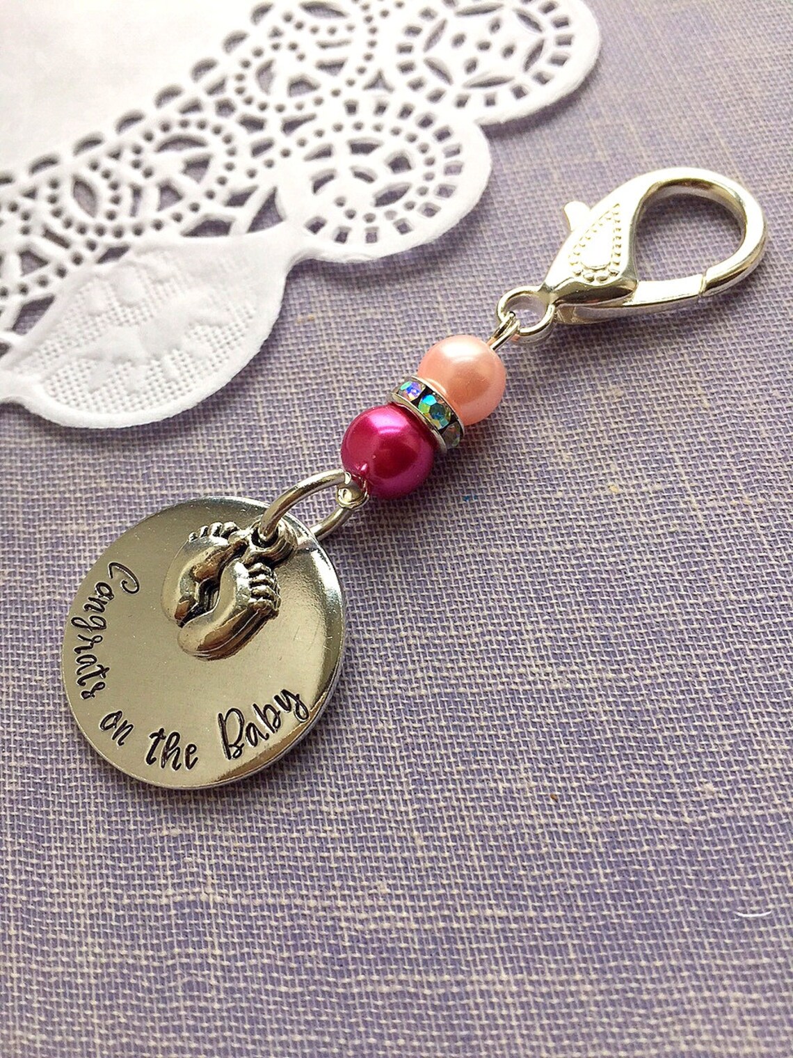 Congrats on Baby Keychain New Baby Keychain New Mom Etsy