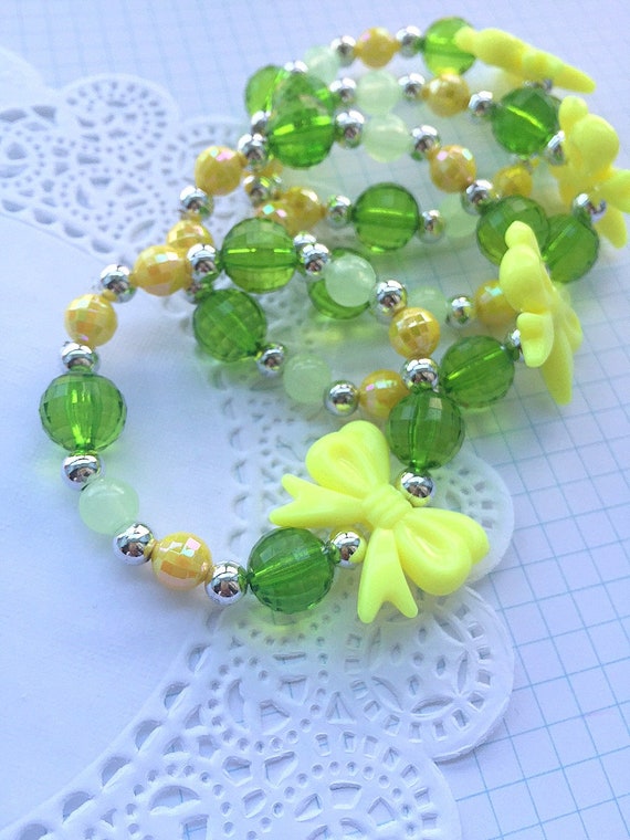 Last set of 10, Tiana inspired bracelet, Fairy birthday party, fairy kids party, fairy jewelry, fairy jewellery, fairy bracelet. Il_570xn