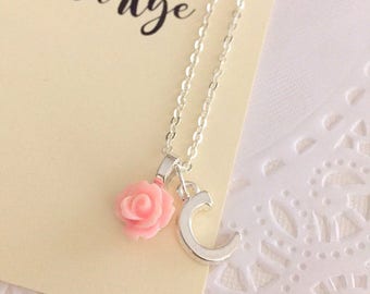 BIRTHDAY necklace, kids jewelry, kids rose necklace, children jewelry. FREE personalized card and organza bag.