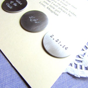 Father of the Bride gift, Golf ball markers. Set of THREE. Includes FREE personalized notecard, organza bag. image 4